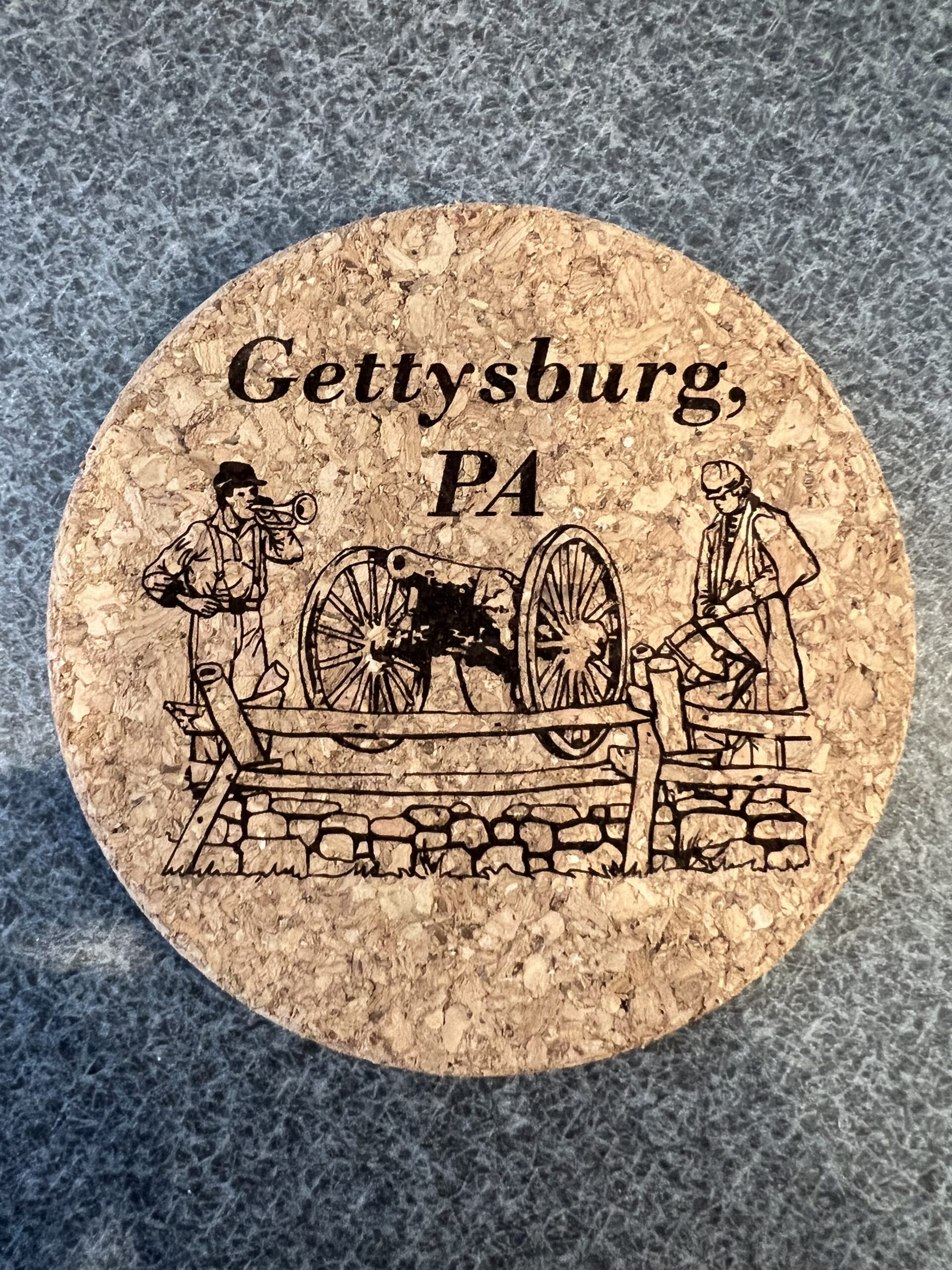 Gettysburg PA Cork Coaster Heartfelt History