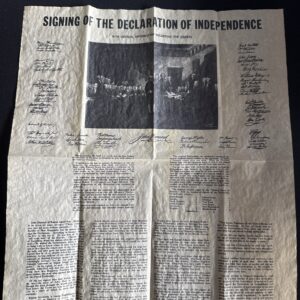 Signing of The Declaration of Independence - parchment replica