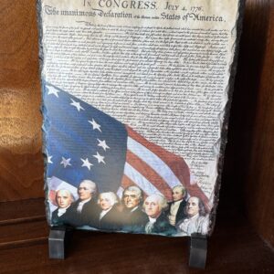 Declaration of Independence slate w. Founding Father portraits