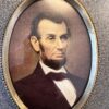 6-1/4″ Abraham Lincoln Print in Antiqued Beaded Brass Frame- Antique Vintage Style