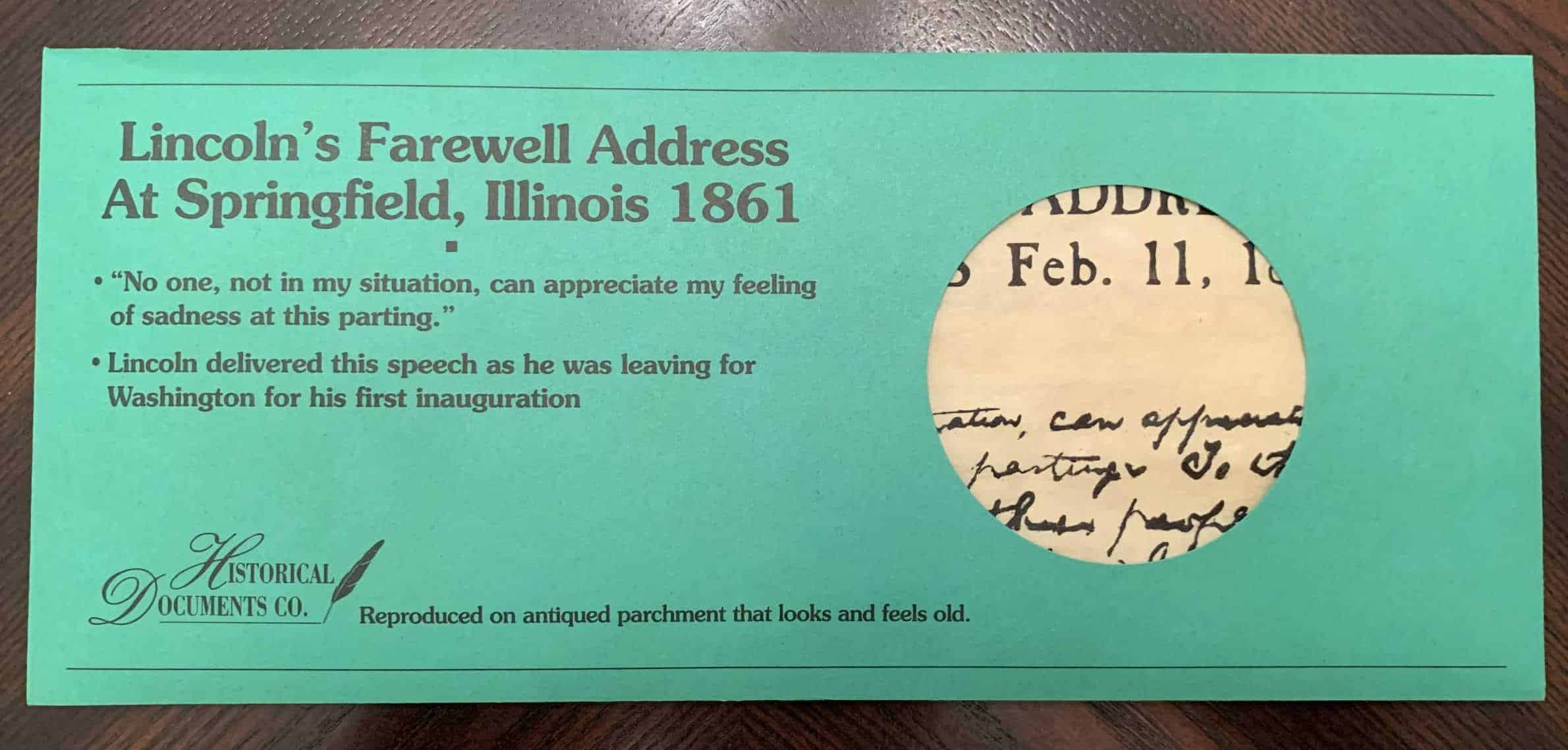 Illinois 1861 - Parchment replica