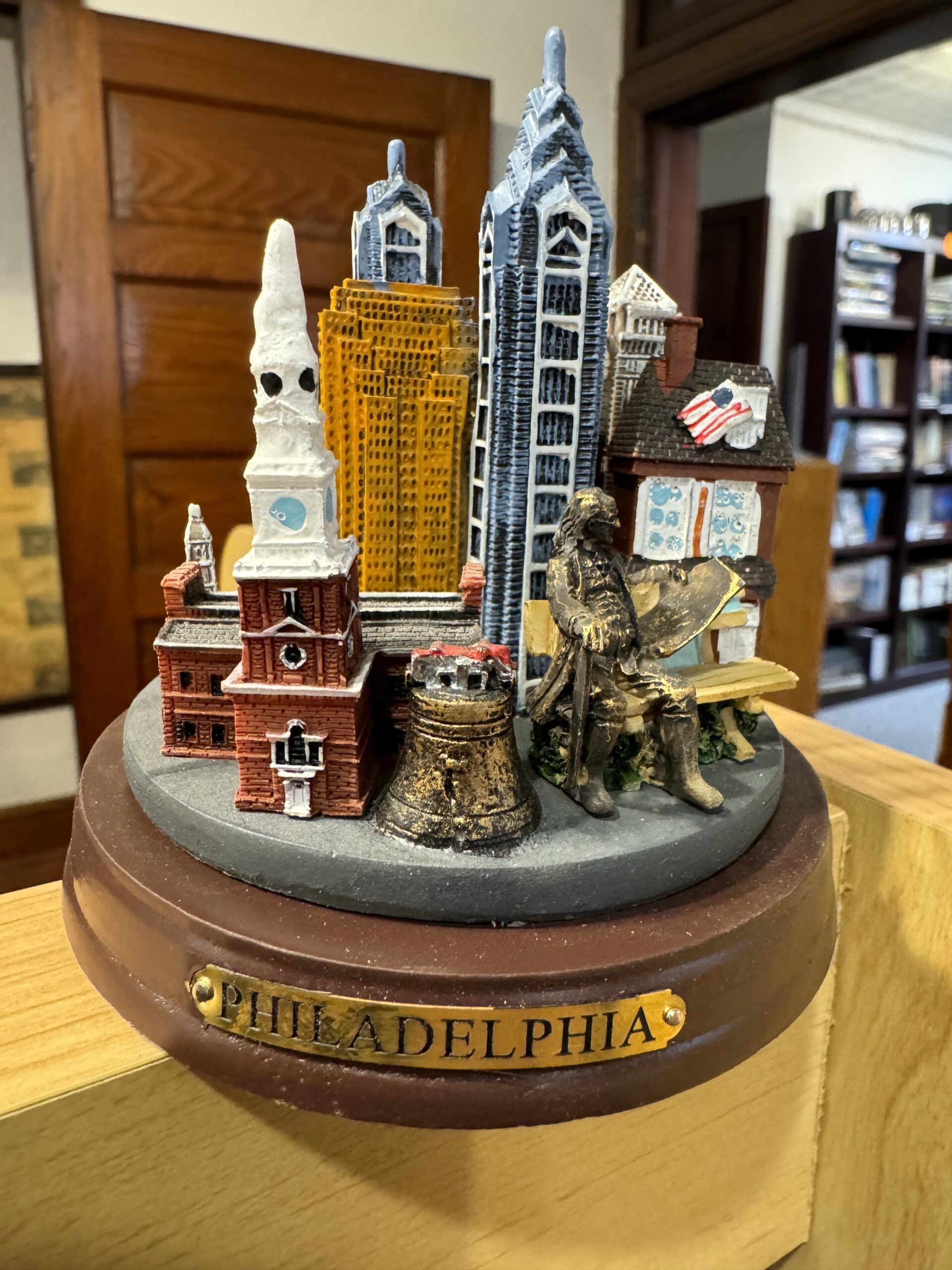 Philadelphia Resin Skyline with Wooden Base