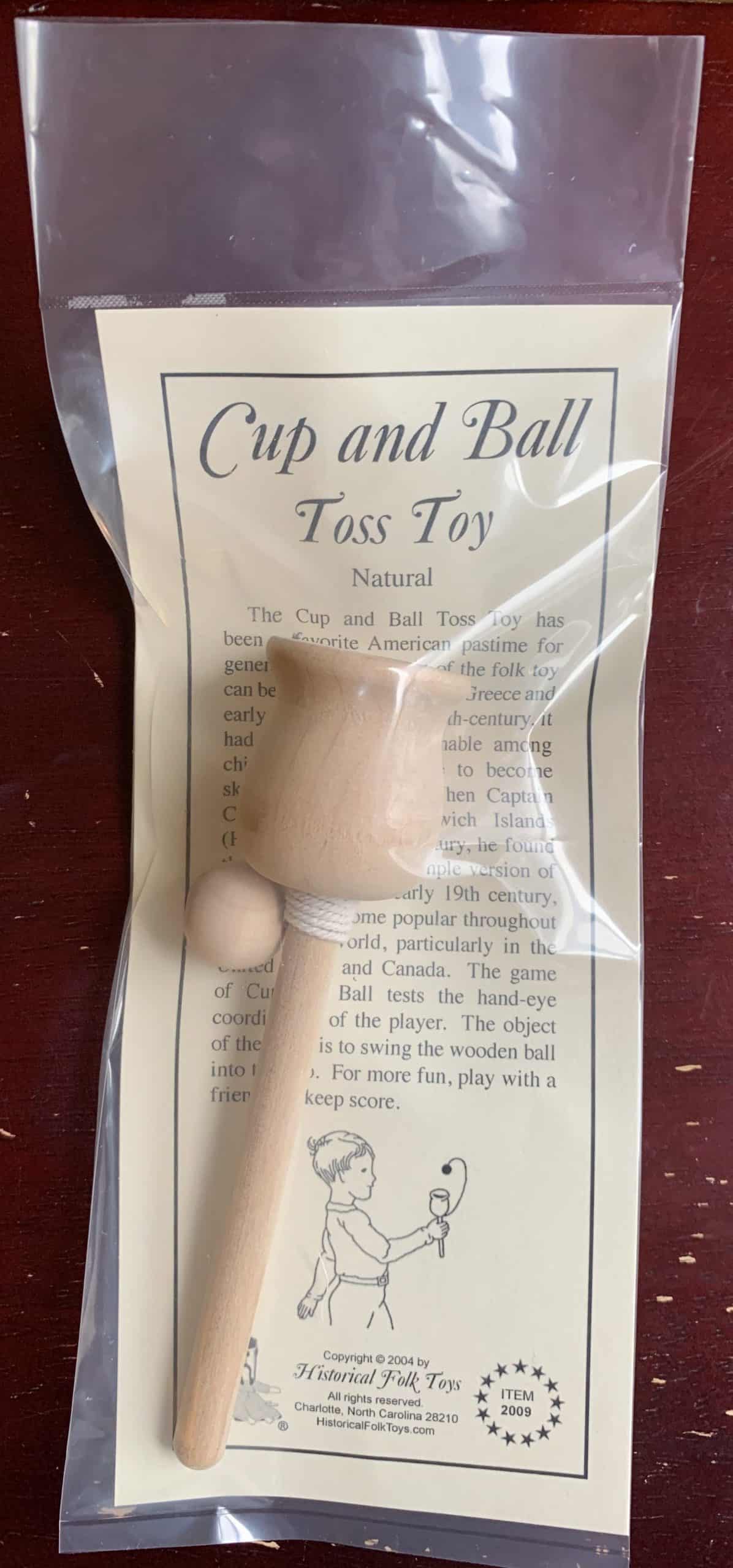 Cup and Ball Toss Toy - Natural