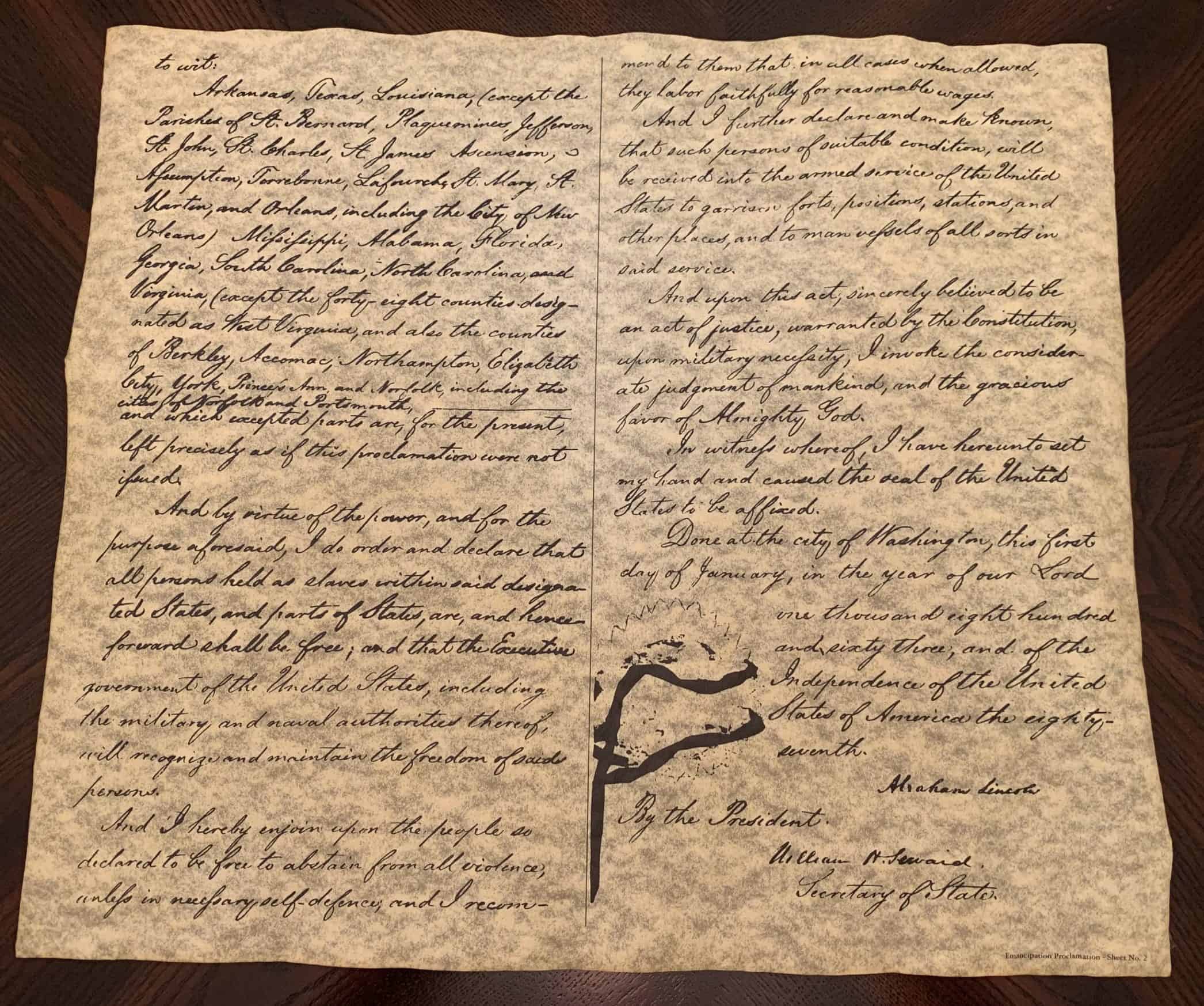 Emancipation Proclamation - Rolled Parchment Replica - Image 2