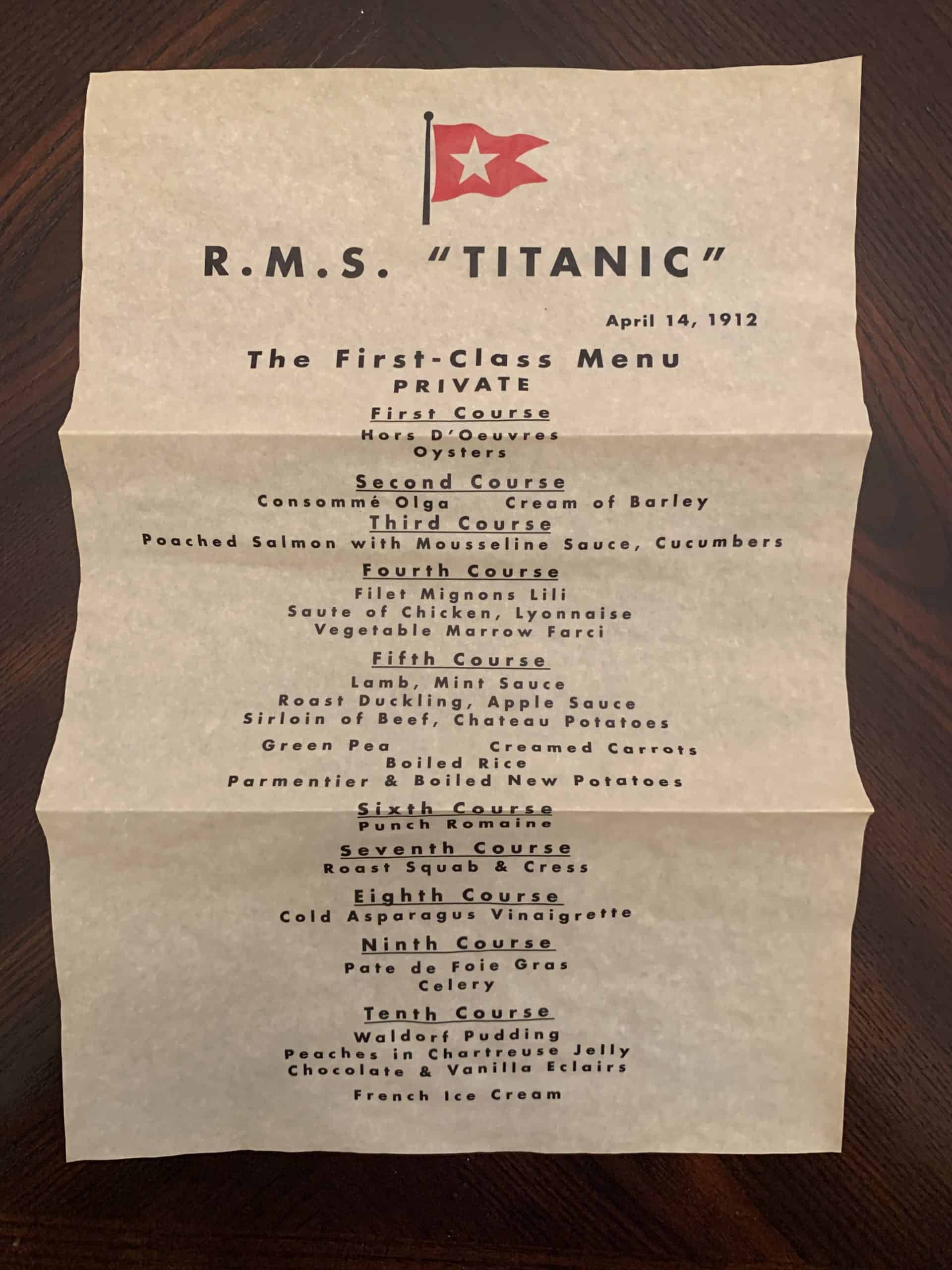 Titanic Menu - Image 2