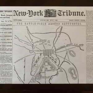 The Battle of Gettysburg Newspaper Replica