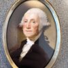 6-1/4″ George Washington Print in Antiqued Beaded Brass Frame- Antique Vintage Style