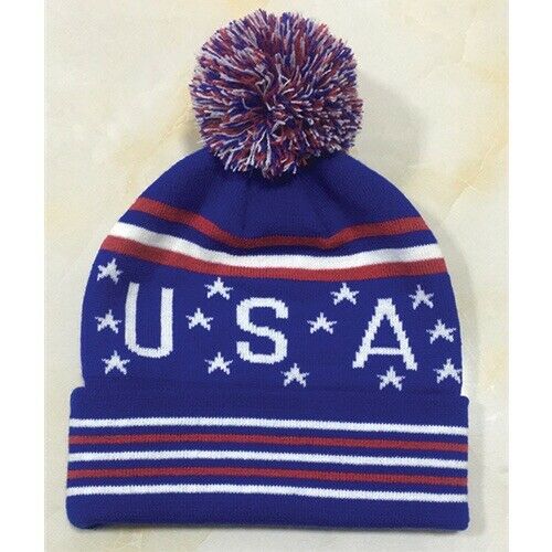 Patriotic - U.S.A. Red, White & Blue Winter Beanie - Image 2