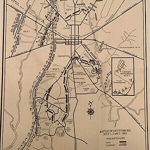 Battle Of Gettysburg Map - non parchment
