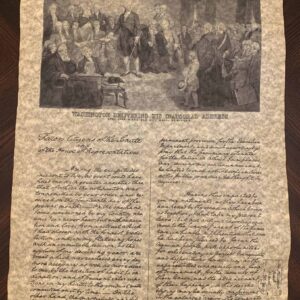 George Washington Inaugural Address Parchment replica in tube