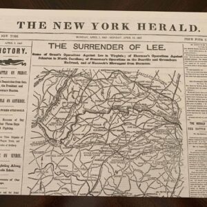 Surrender of Robert E. Lee New York Herald - April 1865 - Newspaper Reprint