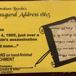 Abraham Lincoln’s Second Inaugural Address Parchment replica