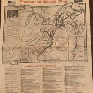 Revolutionary War Battlefield Map 1775-1781 Replica 13.5"x16"