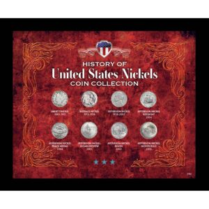 History of United States Nickels Coin Collection in Frame
