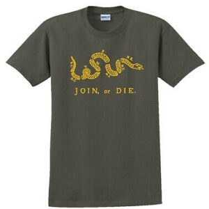 JOIN OR DIE HEAVY COTTON CHARCOAL T-SHIRT