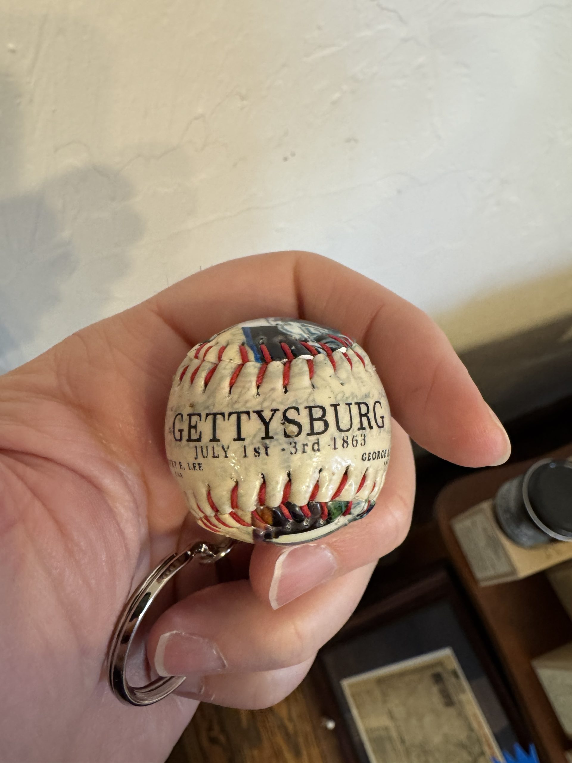 Gettysburg Mini Baseball Key Chain - Image 7