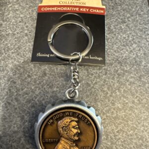 Lincoln Penny Bottle Cap Opener Keychain