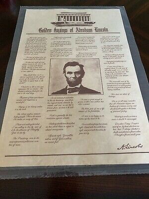 Golden Sayings of Abraham Lincoln - Parchment Poster