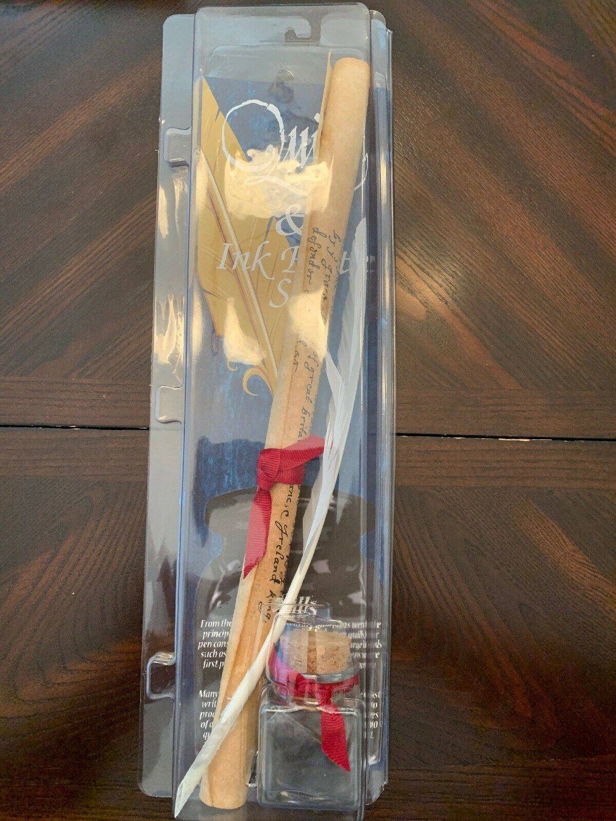 Quill Ink & Bottle Set w. Mayflower Compact