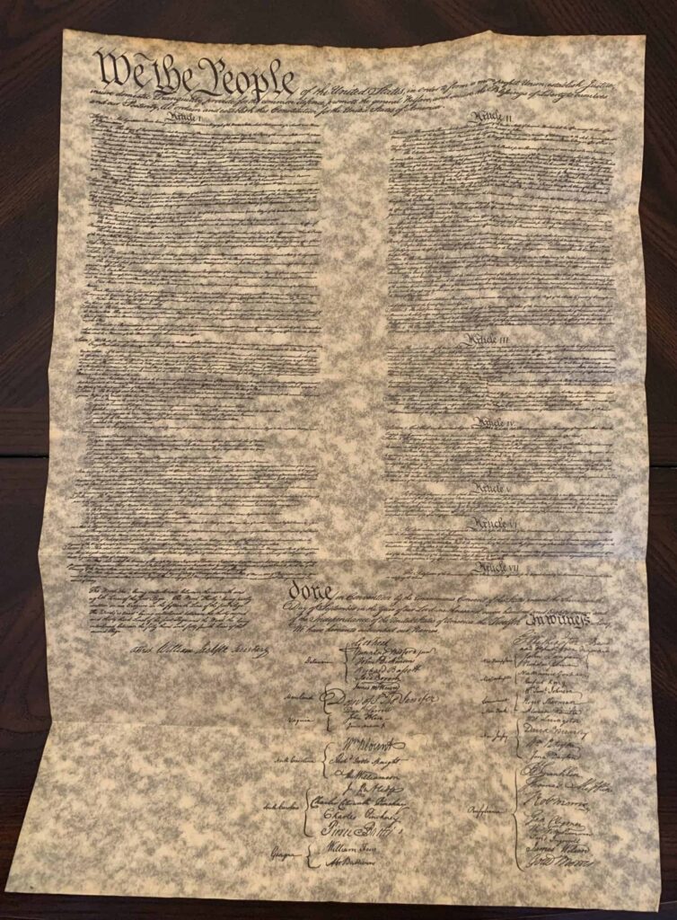 Constitution of The United States - parchment replica