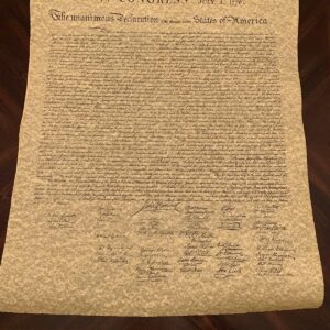 Large Declaration of Independence Parchment Replica in Tube
