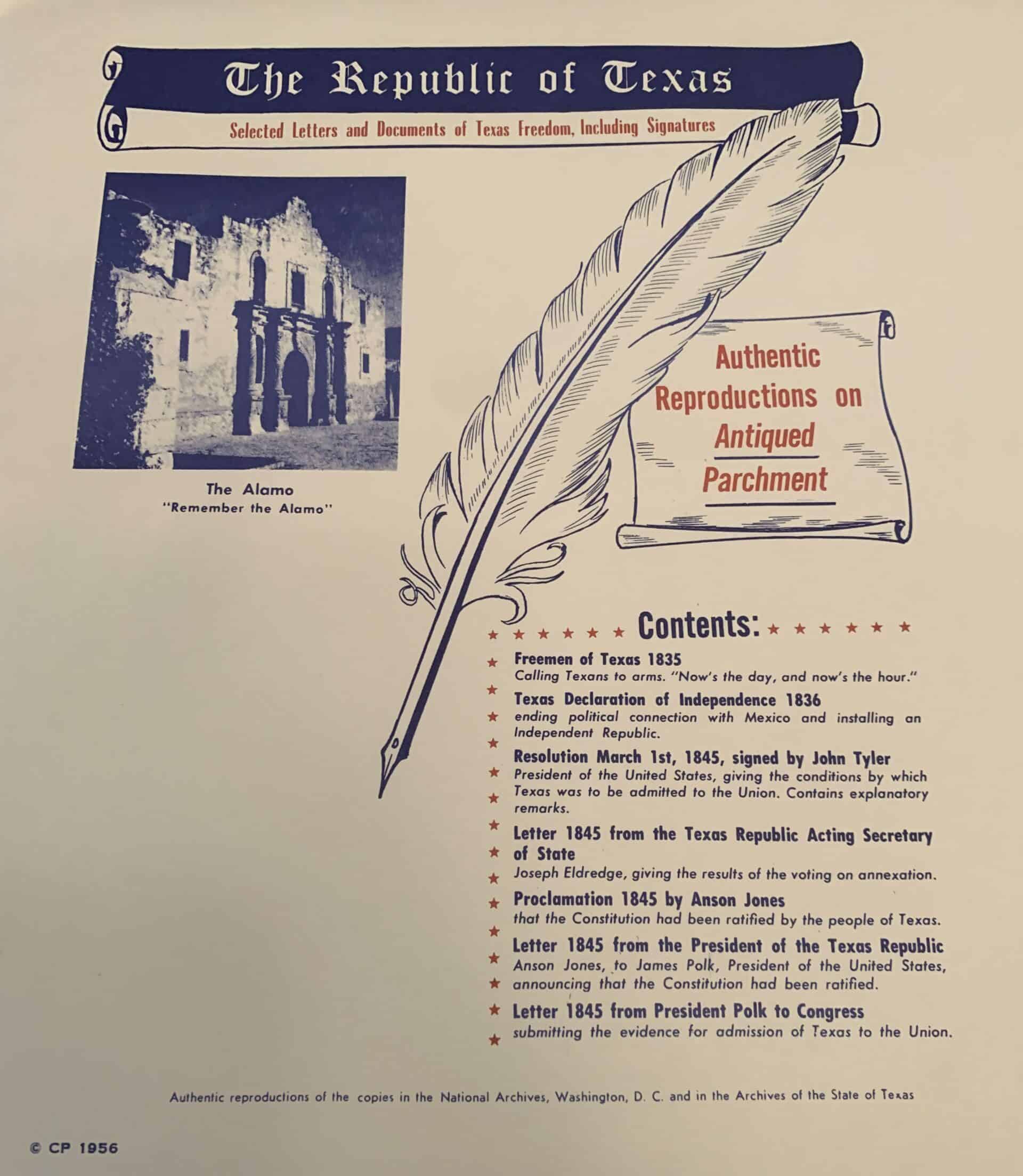 The Republic of Texas Parchment Set