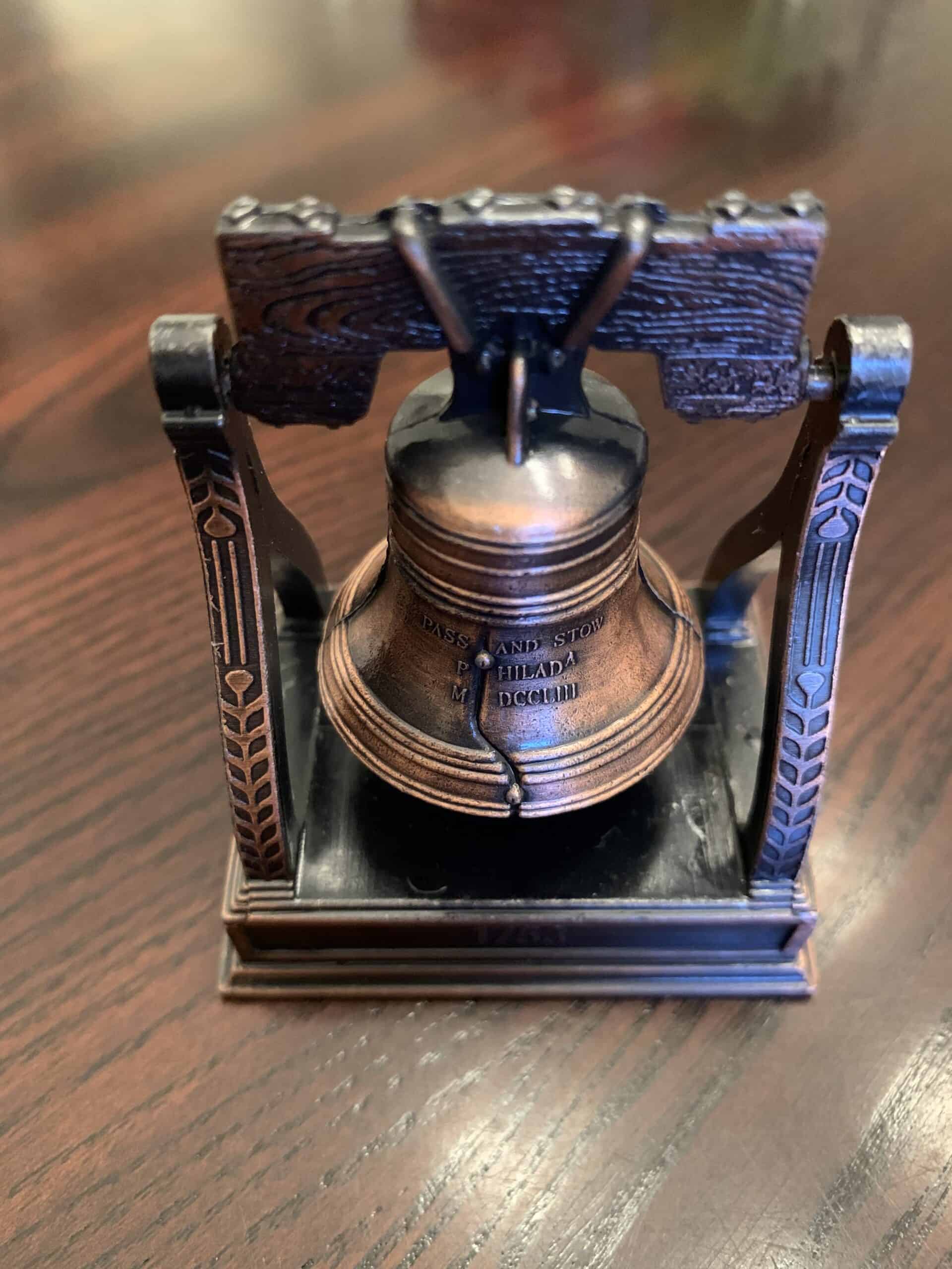 Miniature die-cast Liberty Bell pencil sharpener