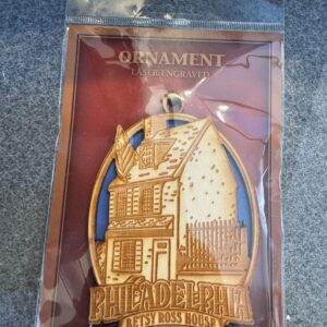 Betsy Ross Laser Engraved Wooden Tree Ornament