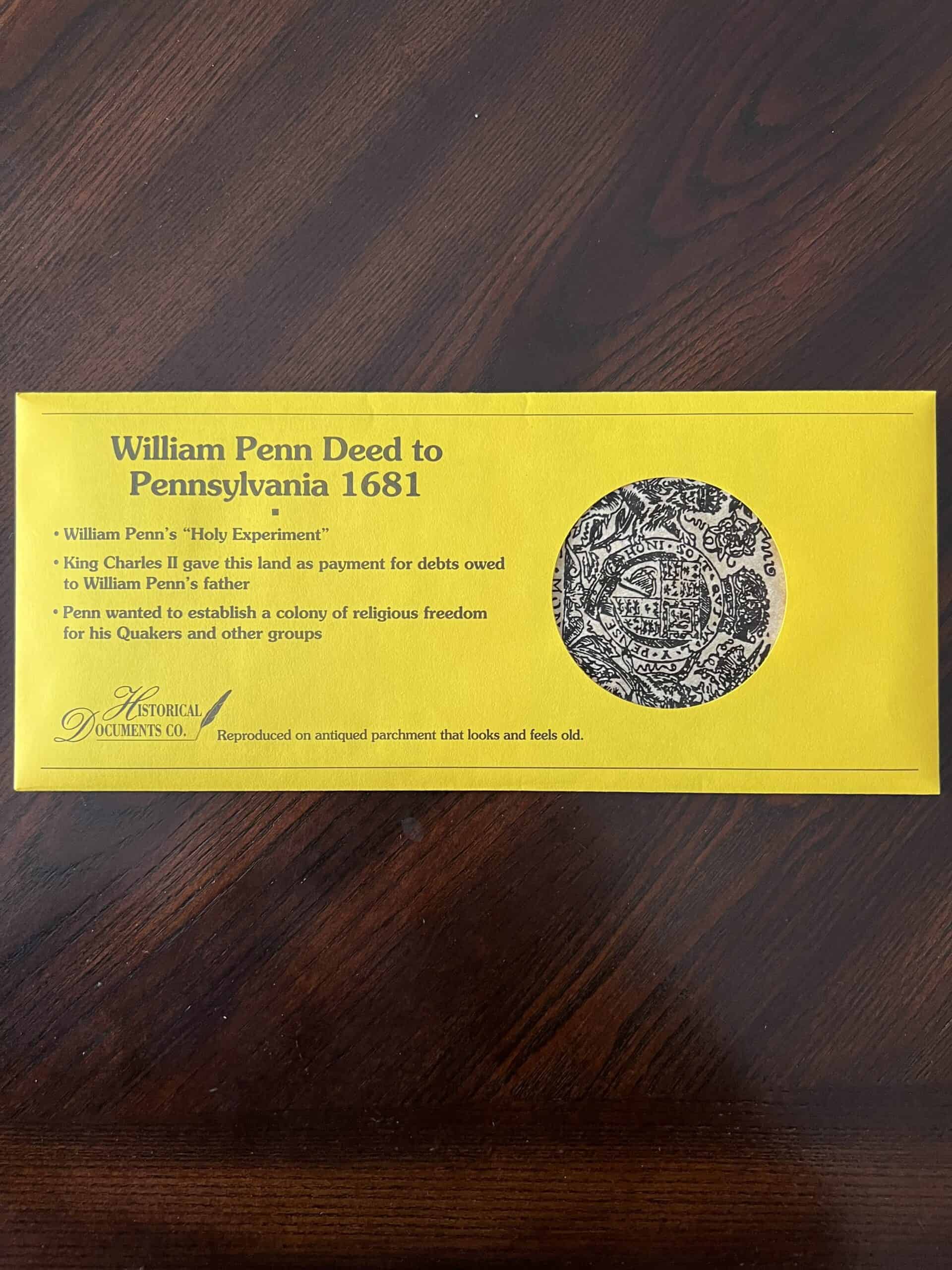 William Penn Deed to Pennsylvania 1681 - Image 2