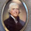 6-1/4″ Thomas Jefferson Print in Antiqued Beaded Brass Frame- Antique Vintage Style