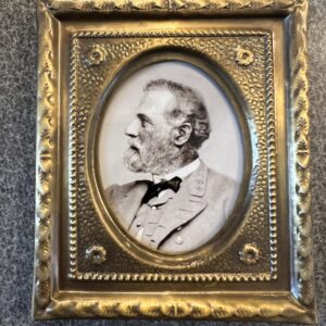 An embossed brass 3-3/4 x 4-1/2" frame of Robert E. Lee