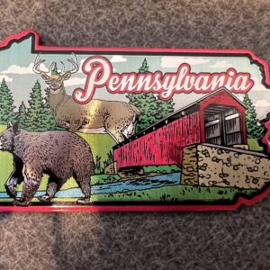 Bear and Covered Bridge Foil Magnet