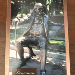 Benjamin Franklin statue postcard