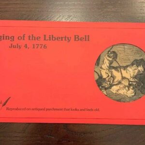 The Ringing Of The Liberty Bell Replica Parchment Document