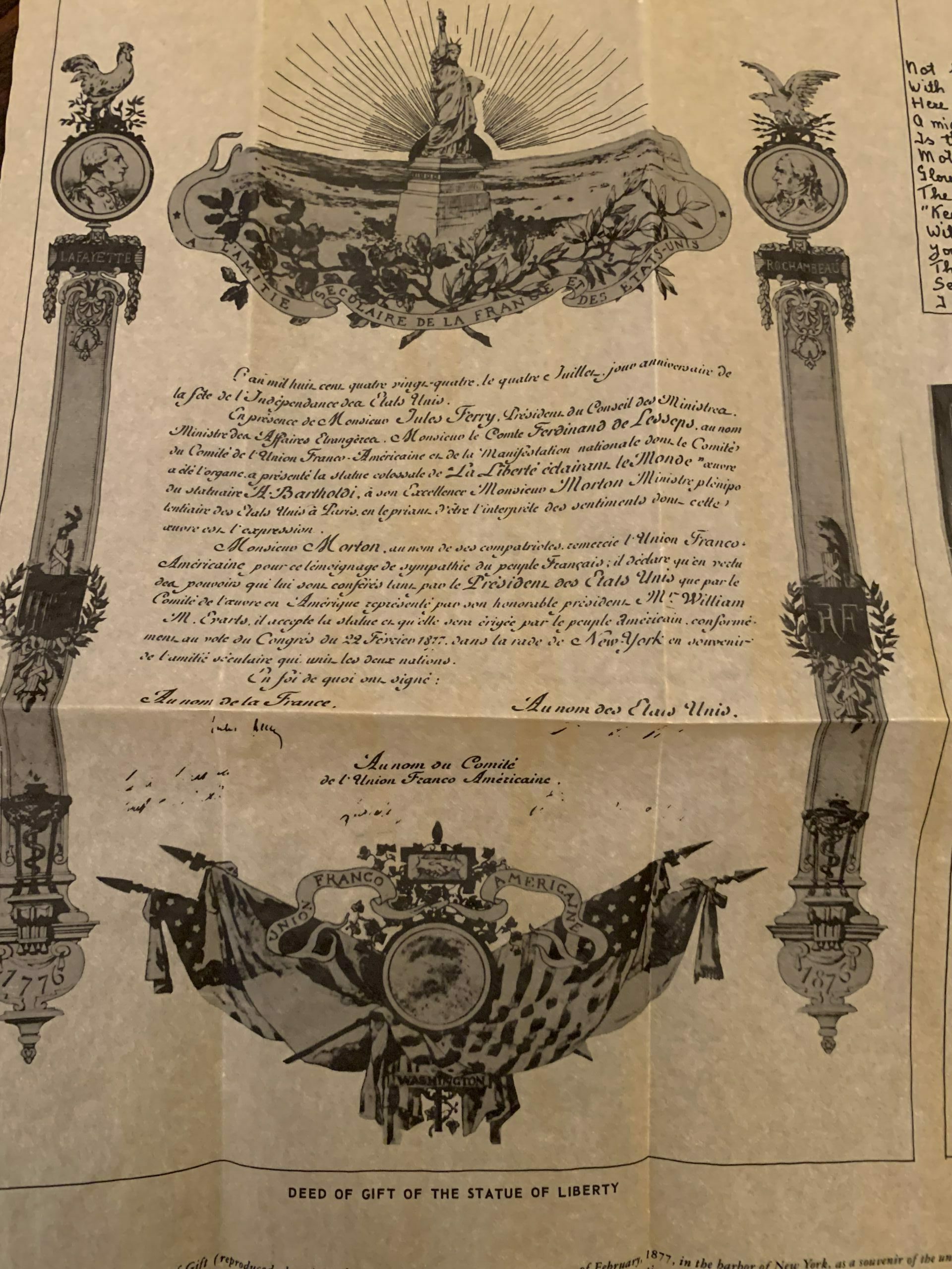 Deed to Statue of Liberty - Image 3