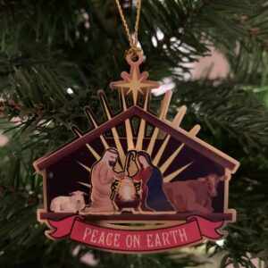 Christmas Nativity Scene Brass Ornament