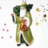Spirit of the Forest Father Santa Victorian Glass Ornament