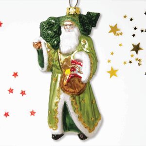 Spirit of the Forest Father Santa Victorian Glass Ornament
