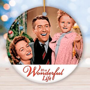 Colorized Ceramic It’s a Wonderful Life Christmas Ornament