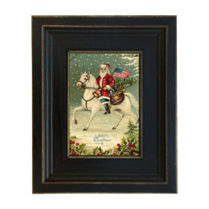 Victorian Santa & Children Framed Painting Print on Canvas