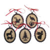 Set of 5 Colonial Paper Silhouette Ornaments - A