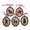 Set of 5 Colonial Paper Silhouette Ornaments - B