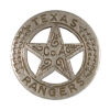 1-1/2″ Texas Ranger Engraved Round Badge with Star- Antique Vintage Style