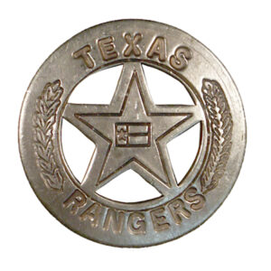 1-3/4″ Texas Ranger Round Badge with Star- Antique Vintage Style