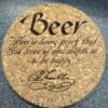 Ben Franklin Beer Quote Coaster