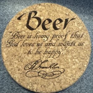 Ben Franklin Beer Quote Coaster