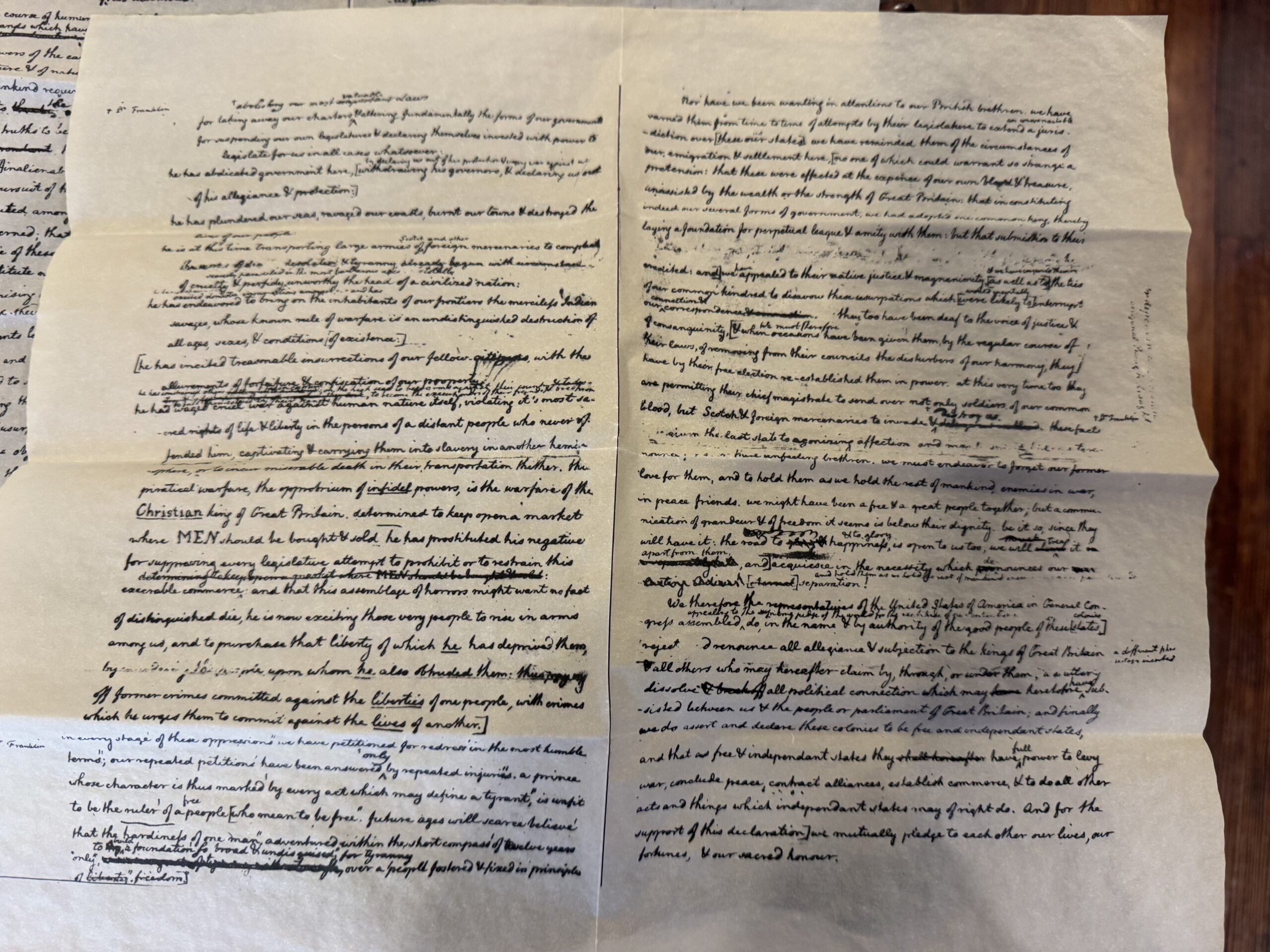 Thomas Jefferson's Rough Draft of the Declaration of Independence - Replica - Image 3