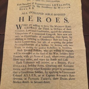 British Army Recruitment Poster 1777