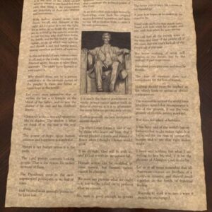 Abraham Lincoln’s Words of Wisdom - rolled parchment