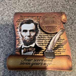 Lincoln Gettysburg Address 2D Foil Magnet